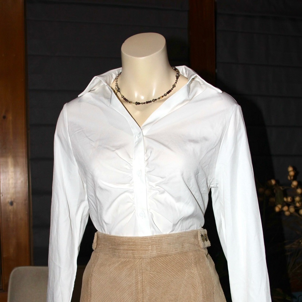 NWT! White Button Front Blouse